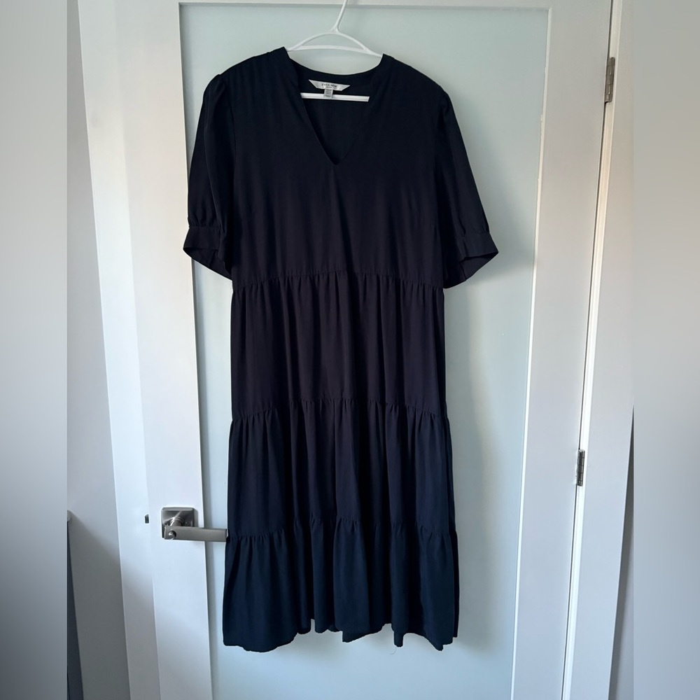 Ever New Navy Tiered Ruffled Midi Dress - Picture 1 of 3